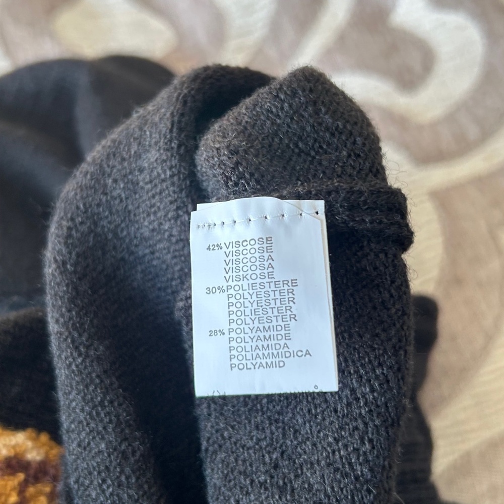 NWT soft warm knit pullover with 3D textured bear wearing a beanie and scarf - Picture 10 of 11